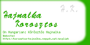 hajnalka korosztos business card