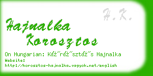 hajnalka korosztos business card